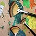 Fan Paint Brush Set, Artist Soft Anti-Shedding Nylon Hair, Wood Long Handle Paint Brushes for Oil Acrylic Watercolor Painting 6 PCS