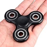 FridayFun Tri-Spinner Fidget EDC ADHD Focus Toy With Smaller Friction and Longer rotation, Great for Anxiety Relief & Deep Thought (black)
