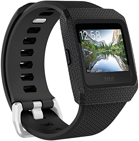 YOUKESI Fitbit Ionic Bands Small, Shockproof Protective Frame Case with Replacement Strap Band for Fitbit Ionic Fitness Smart Watch (Black/Black Small)