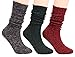 Galsang Women's Socks Thick Knit Wool Thermal Casual Crew Socks,Cozy Warm Slouch Cotton Knit Calf Socks Gift For Women,#K809 (solid A156)