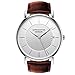 Ambassador Luxury Watch for Men - Heritage 1921 Silver Case with Brown Leather Strap with Swiss Quality
