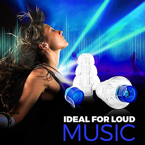 ALMA Ear Plugs Noise Reduction - Reusable Silicone Sound Protection - Best Noise Cancelling for Professional Musician Shooting Sleeping Concert Swimming Festival Motorcycle Travel Construction Work