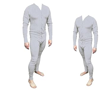 Long John Western Unterwäsche grau Einteiler Baumwolle Gr. 3XL Cowboy Unterhose Wild West Line Dance Kleidung