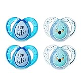 Tommee Tippee Closer to Nature Night Time Orthodontic Infant Soother Pacifier, 6-18 Months - Blue, Boy, 4 Pack