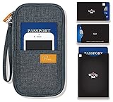P.travel Passport wallet cover / Travel clutch bag / Credit Card cash organizer / Passport Holder + RFID blocking Card Sleeves Set