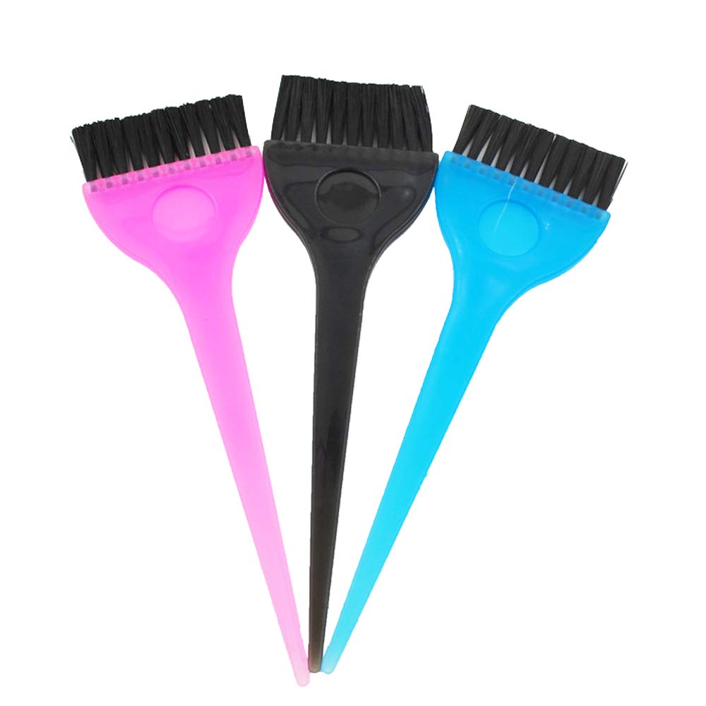 3 Pcs Hair Dye Brush, Translucent Dye Brush Set, Color Hair Color Brushes, Hair Tint Dying Coloring Applicator Professional Styling Tools (A) : Beauty