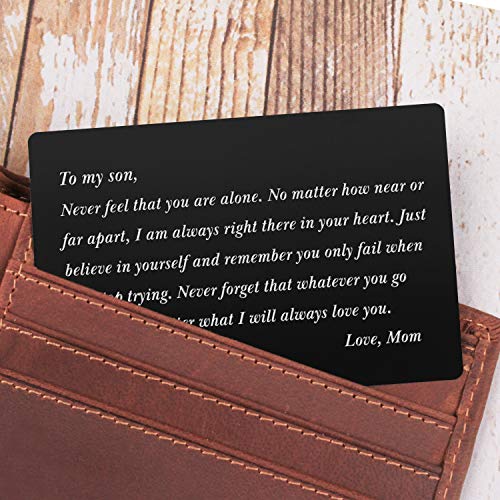 Engraved Wallet Card For Son Metal Wallet Card Gift For Son College Graduation Gift From Mom