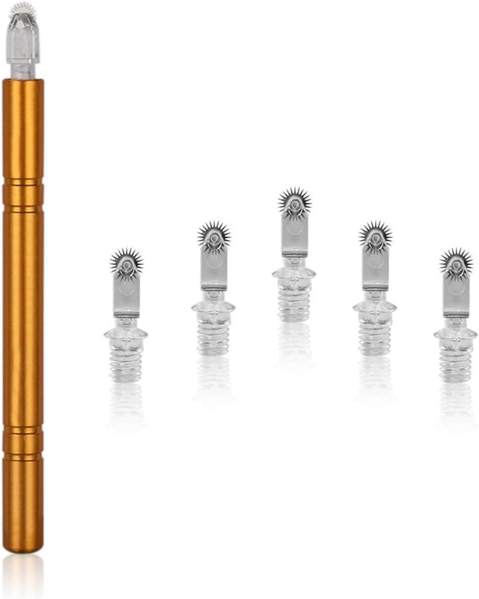 Fannty Manual Tattoo Roller Silver Head Spot Pen Rollers Pins Set For Eyebrows Body Microblading Embroidery Permanent Makeup Tools