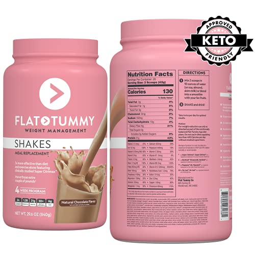 Flat Tummy Meal Replacement Shake Chocolate, 20 Servings Plant