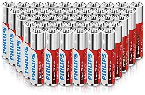 Philips AAA Batteries (40 Count), 1.5V Alkaline Batteries, 1100mAh Performance LR03 AAA Battery,LR03P4B/27