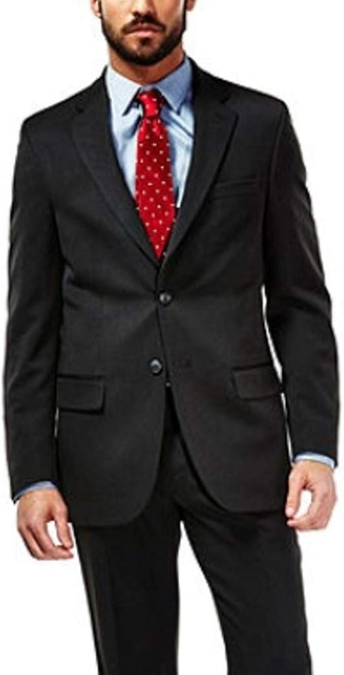 Haggar Mens Travel Performance Classic Fit Suit Coat Blazer Charcoal Pinstripe Jacket at Amazon 