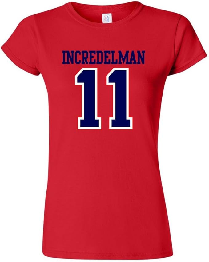 Junior Incredelman Number 11 Football DT TShirt Tee (XX Large, Red