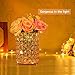 VINCIGANT Gold Crystal Metal Tealight Candle Holder for Centerpieces, 6.3 inch Tall Blingbling Hurricane Candle Holder, Decorative Cylinder Vases for Wedding Party Table Dinning Room Decor