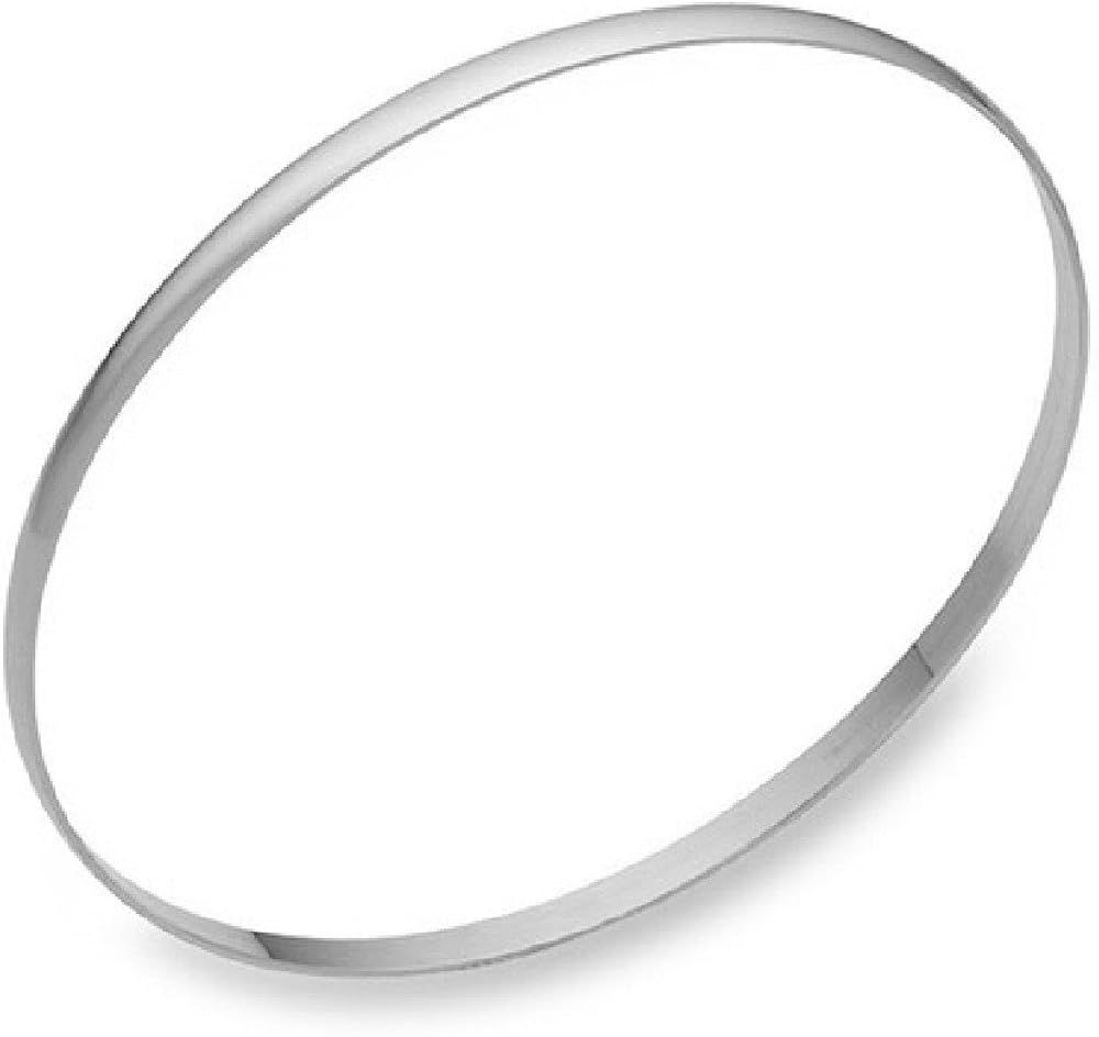 14K Solid White Gold Bangle Bracelet 