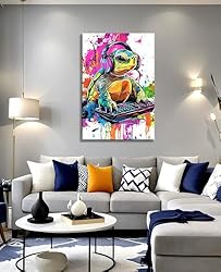 Large Sea turtle Canvas Art Wall Decor Framed Funny