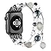 Simpeak Beaded Bracelet Band Compatible with Apple Watch Series 11/10 (42mm) 9/8/7(41mm) 6/SE/5/4 (40mm) 3/2/1(42mm), Women Fashion Elastic Bracelet Stretch Strap Compatible with iWatch 11 42mm,Black