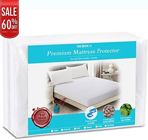 MEROUS Twin Size Mattress Protector - Waterproof Fitted Mattress Pad Cover with Deep Pocket 8"-21",Breathable Cooling,Vinyl PVC Free