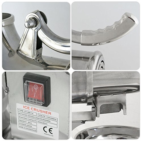 440lb/hr Dual Stainless Steel Blade Countertop Electric Ice Shaver/Crusher - Thumbnail 5