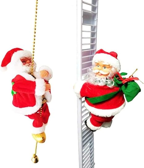 Amazon Co Jp 電気サンタクロース サンタクロース 飾り サンタ人形 電動人形 おもちゃ はしごを登るサンタクロース 部屋 装飾 おもちゃ