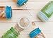 Blossom Mason and Canning Jar Sipping and Drinking Lid Caps, Silicone, For Standard Size Mason Jars, 3.5-Inches; Blue; Set of 4