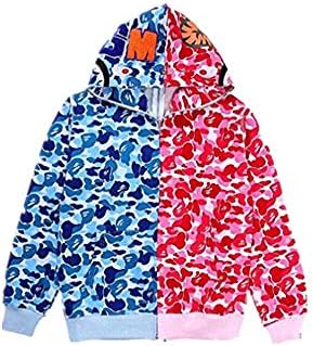 Mulynn Bape Fashion Colorblock Camo Casual Loose Zipper Hoodie Jacket for Men/Women