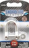 Shoreline Marine Stainlesss Steel Shackle Straight, 5/16-Inch (316)