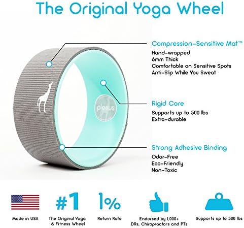 Plexus Wheel 12 Inch - Back Stretch Roller &amp; Back Wheel For Yoga - Great for Classes Or In-Home Use - Optimal Back Roller Yoga Wheel For Back Pain Relief - USA Made