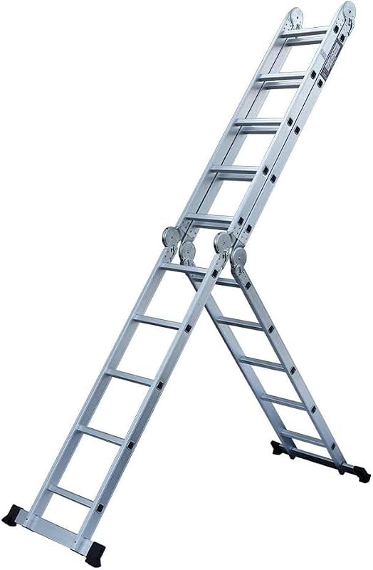 Escada articulada multifuncional de alumínio dobrável 4x5 degraus
