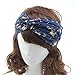 4 Pack Women Elastic Flower Printed Turban Head Wrap Headband Twisted Hair Band