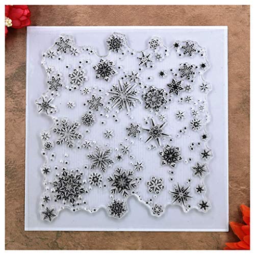 Kwan Crafts Christmas Snowflake Background Clear Stamps for Card Making Decoration and DIY Scrapbooking