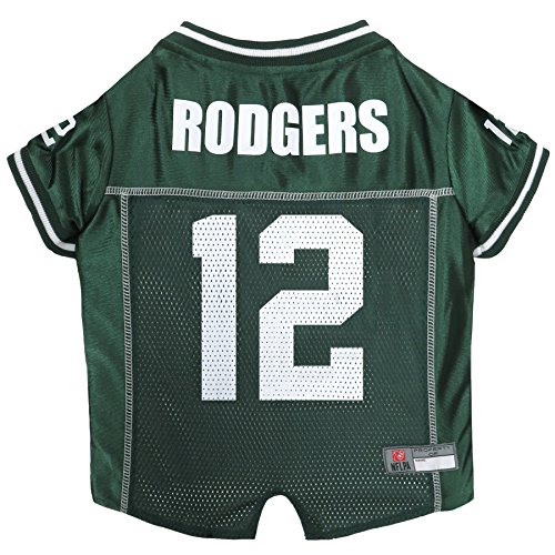 NFL NFLPA DOG JERSEY - AARON RODGERS #12 Pet Jersey GREEN BAY PACKERS Mesh Jersey, X-Large