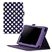 rooCASE Fire 7 2015 Case, Amazon Fire 7 Case, Dual View Leather PU Folio Slim Fit Lightweight Folding Cover with Stand for 5th Gen 2015, Dot Purple