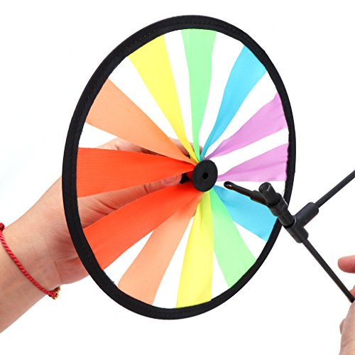 Ladaidra Wind Spinner, Animal on Bike 3D Colorful Wheel Stand Decor Windmill for Farm Yard Lawn (Owl)