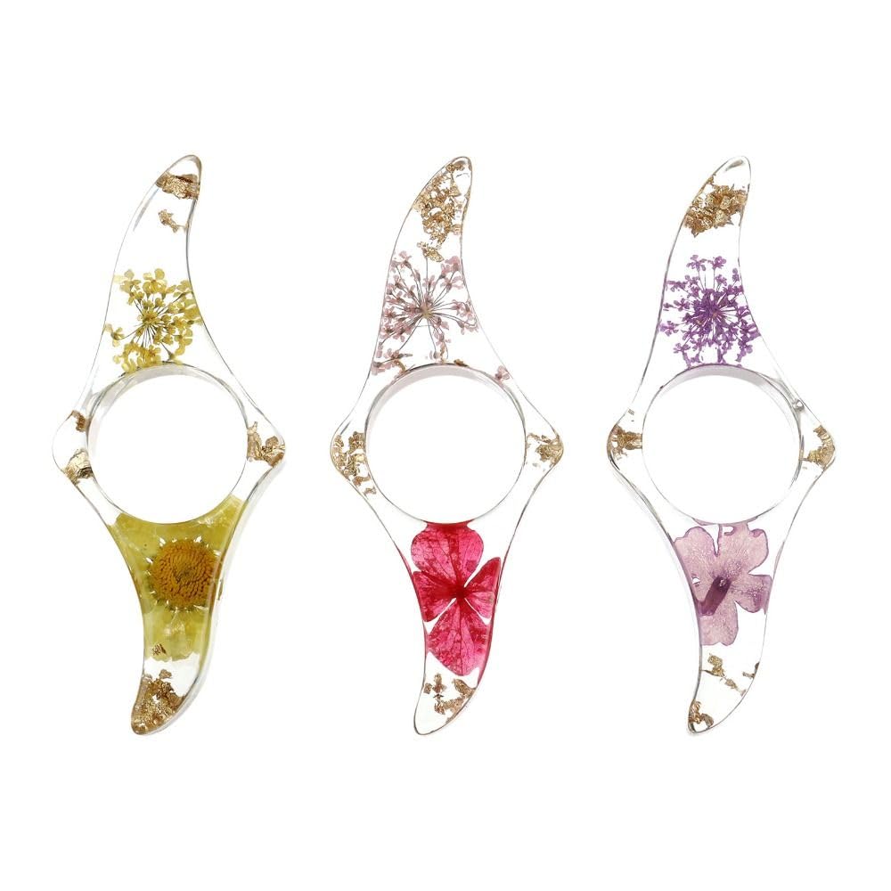 Risedot 3PCS Dried Flower Book Page Holder, Windmill-Shaped Transparent Resin Bookmarks, Reading Accessories