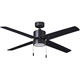 RP Lighting Aldea 52-Inch 4 Blade Indoor Ceiling Fan, Matte Black