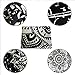 BLEUM CADE Mandala Tapestry Wall Hanging Black & Gray Wall Art Floral Decorative for Bedroom Living Room 51x59 Inches