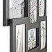 VonHaus 12 x Decorative Collage Picture Frames for Multiple 4x6 Photos - Black Wooden Hanging Wall Photo Frame with 12 Openings Hooks Included