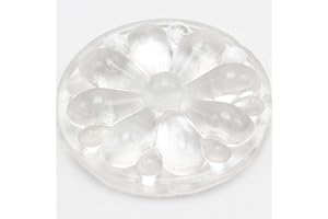 BIEYE 4PACK Daisy Flower Round Glass Jewels for Stained Glass Project of Crafting Tiffany Style Window Hangings Lampshades (45mm, Clear)
