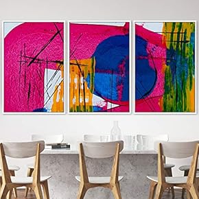 signwin 3 Piece Framed Canvas Wall Art Abstract...