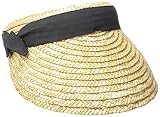 San Diego Hat Company Women's 4-Inch Brim Wheat Straw Visor With Pop Color
