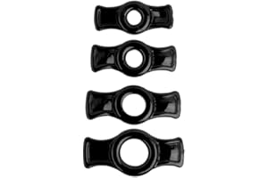 Doc Johnson TitanMen - 4 C-Ring Set - Helps Create Firmer and Thicker Erections - Side Tabs for Easy Removal and Adjustment -