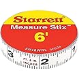 Starrett Measure Stix with High Precision Steel - Mounts on Work Benches, Saw and Drafting Table - 6' Length, 1/2" Width, White, S1 Grad Style No. - SM46WRL