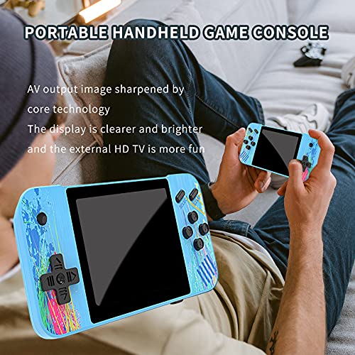 Handheld Game Console Horizontal Screen Retro Nostalgic Arcade Single Double 800 In One 3.5 Inch Large Screen Game Console Connected To TV (Blue, 15x10x3cm)