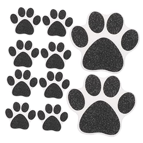 CONGARTENO 10pcs Non-Slip Paw Print Stickers for Bathtub and Floor Waterproof Anti-Slip Decals for Home Decor Cute Cat Dog Paw Design for Kitchen and Bathroom