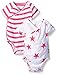 aden + anais Baby Short Sleeve Kimono Body Suit Two Pack, Pink Blazer Stripe/Pink Star, 3-6 Months