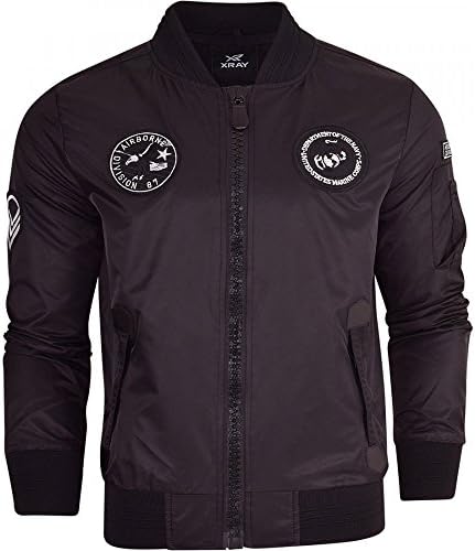Mens Xray Designer Harrington Jacket MA1 Summer Lightweight Fashion Bomber Coat Zip Pockets