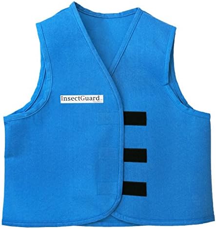InsectGuard โ Permethrin Treated Insect Repellent Vest Effective Against Tick, Mosquitoes, Flies and More (Blue) Large/XtraLarge