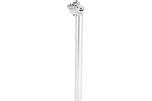 INFINAUTO Bike Seat Post 27.2x350mm Bike Saddle Post Seat Tube Aluminum Alloy Silver Tone Adjustable Angle
