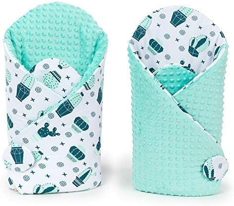 Sevira Kids Baby Girls' Sleeping Bag Green Arizona from Birth - 3/4 Months Approx. (80 x 80 cm)