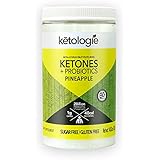 Ketologie Exogenous Ketones + Probiotics | Beta Hydroxybutyrate (BHB) Salt Powder for Keto Diet | May Increase Energy, Focus &amp; Fat Burn | 30 Servings (Pineapple)